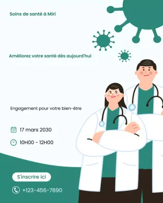 annonce de soins de santé modernes turquoise