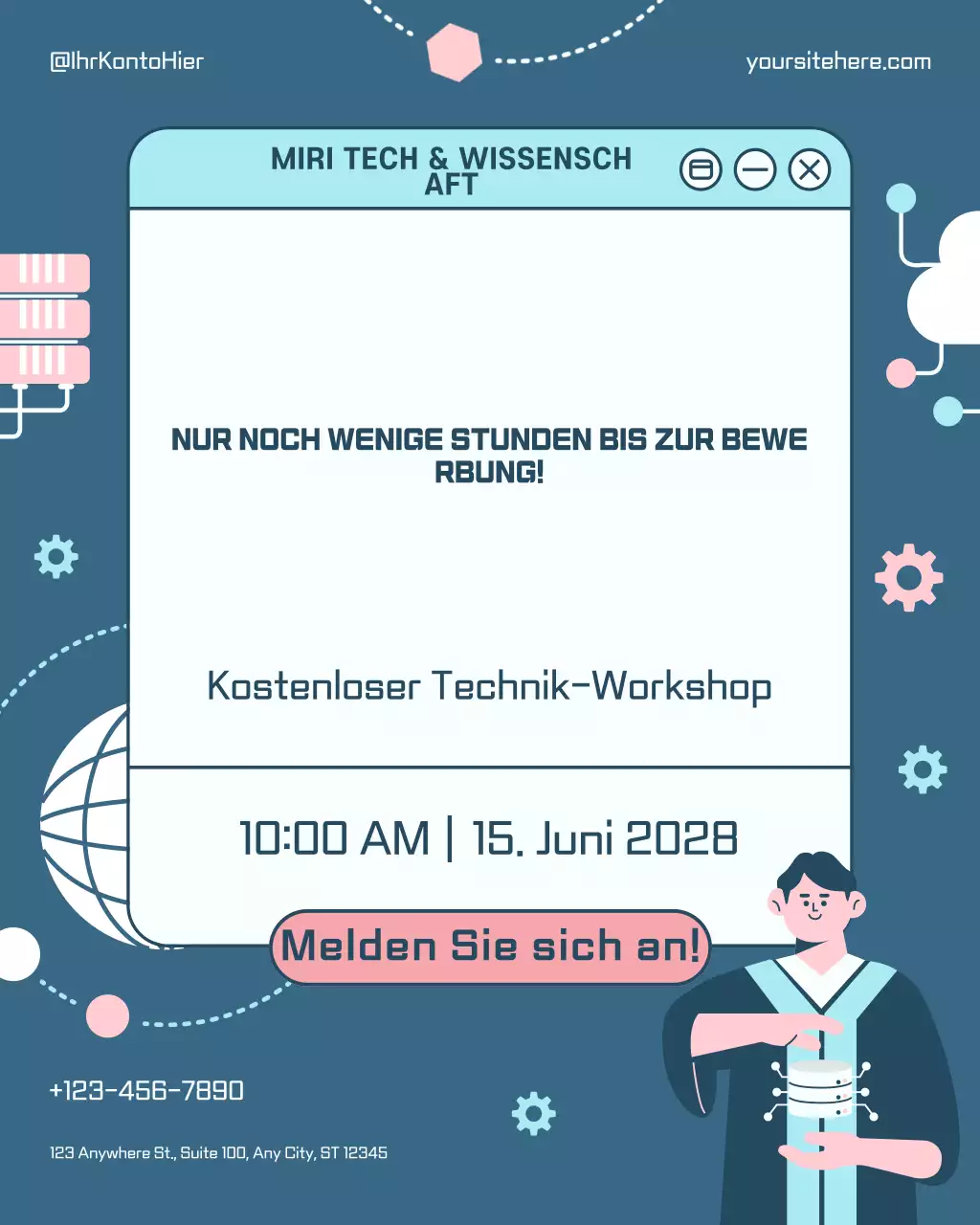 Blaue moderne Tech-Ankündigung