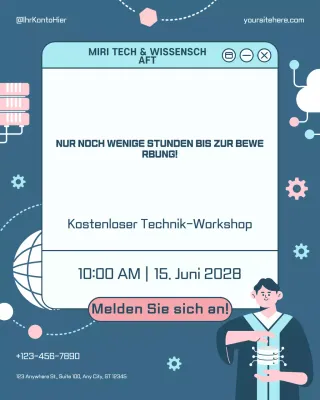 Blaue moderne Tech-Ankündigung