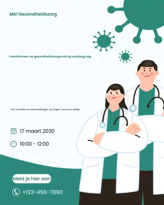 aankondiging van de moderne gezondheidszorg in het blauw