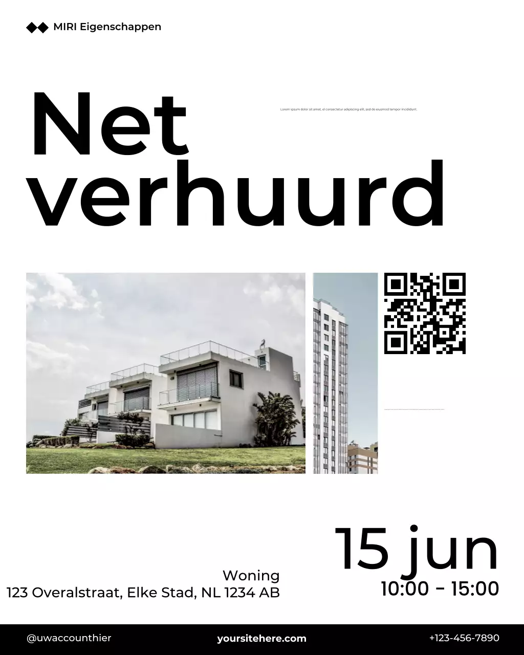 Moderne minimalistische vastgoedpromotie Instagram-post