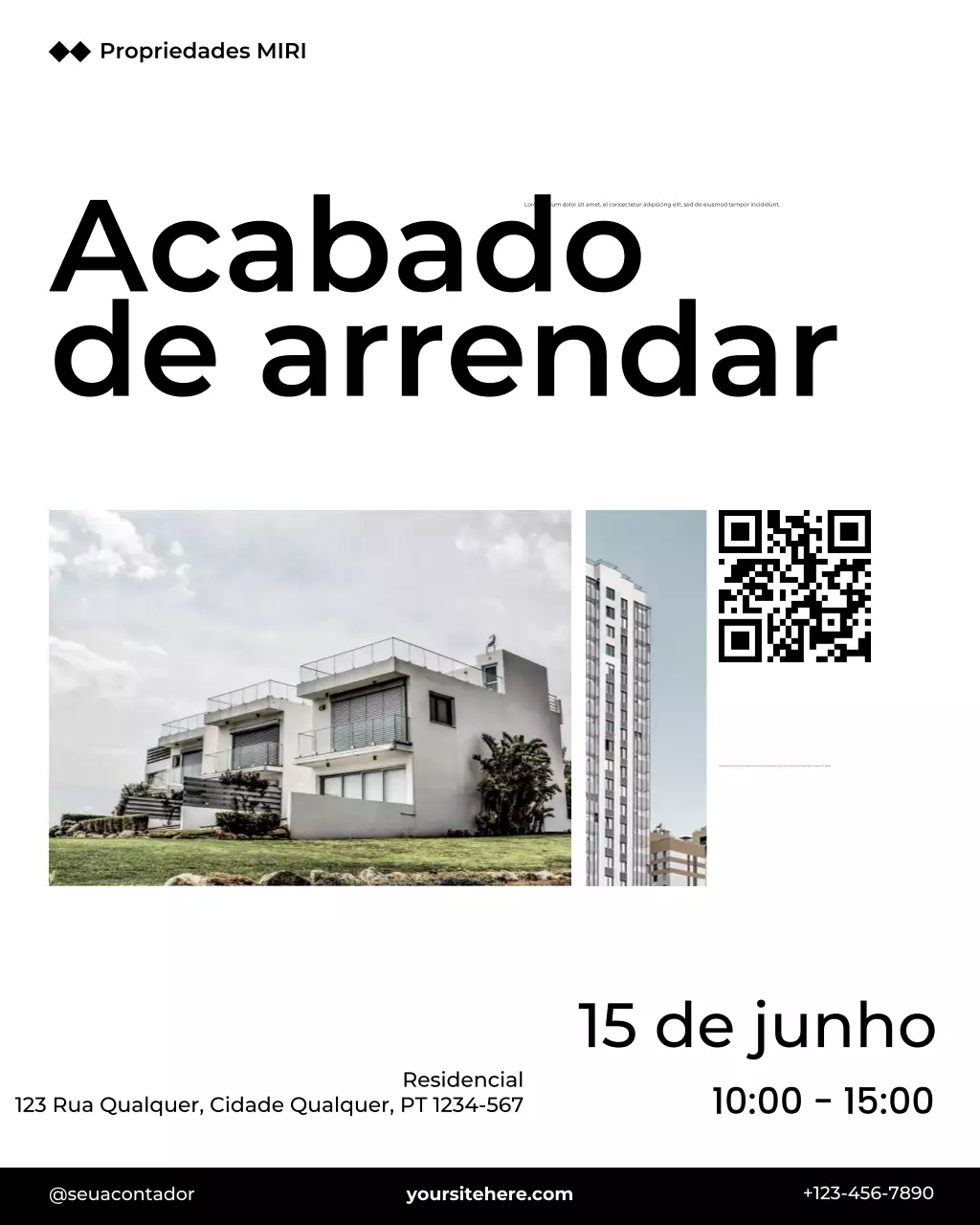 Postagem de instagram de promoção imobiliária minimalista moderna
