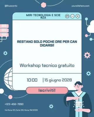 Annuncio di tecnologia moderna blu