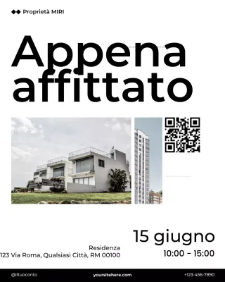 Post Instagram di promozione immobiliare minimalista e moderno