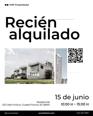 Publicación de Instagram de promoción inmobiliaria minimalista moderna