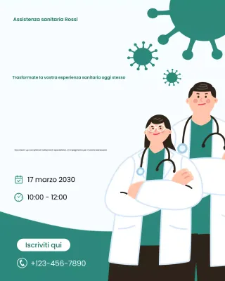 annuncio sanitario moderno color verde acqua