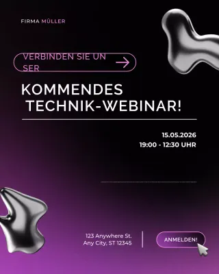 lila moderne Tech-Einladung