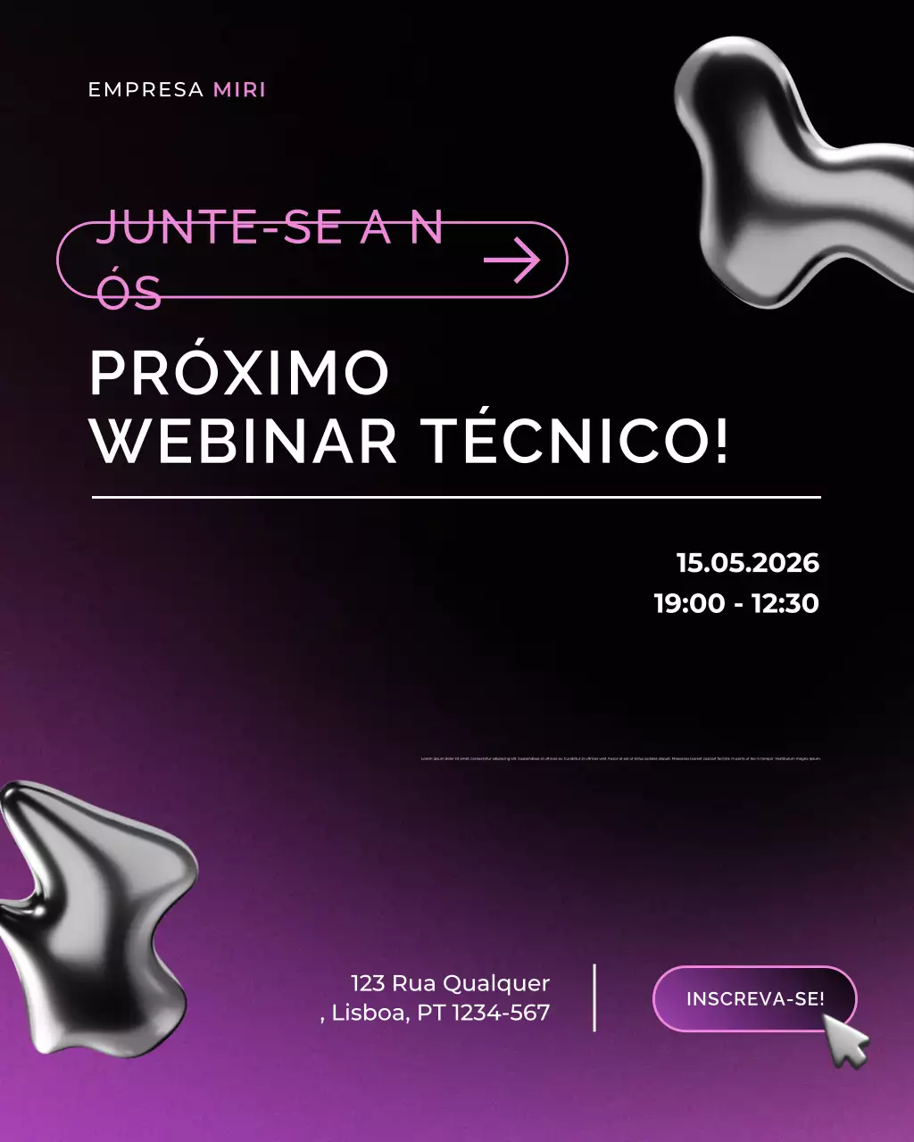 convite de tecnologia moderna roxa
