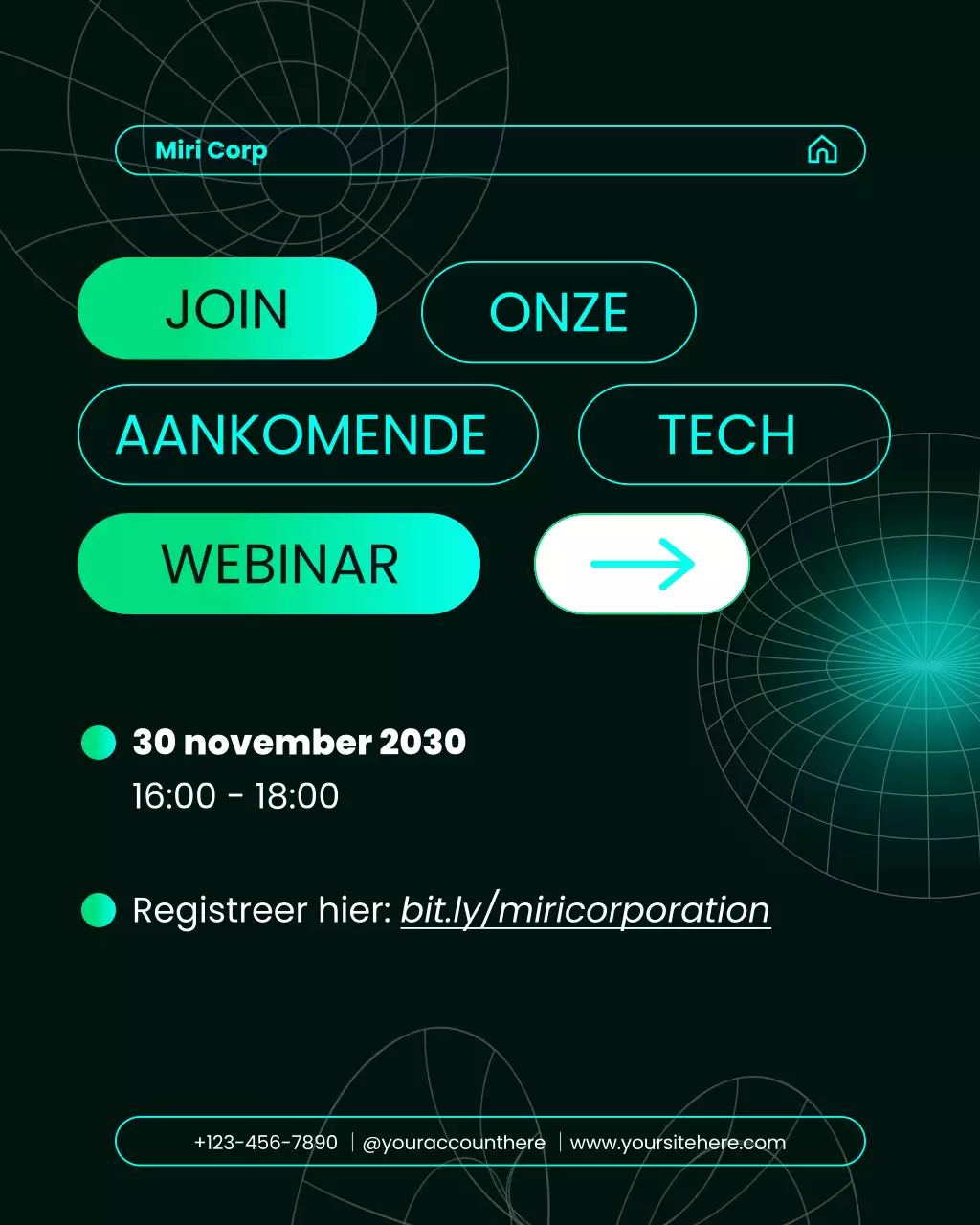 Teal moderne technologie en wetenschap webinar aankondiging Instagram-bericht