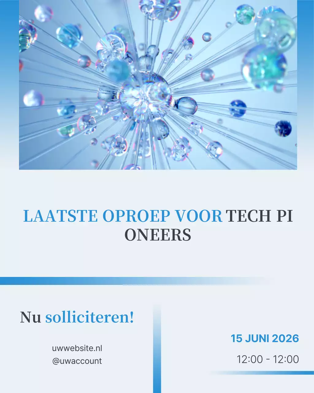 Blauwe futuristische tech-werving