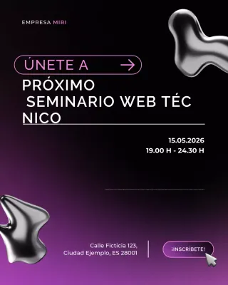 Invitación tecnológica moderna morada
