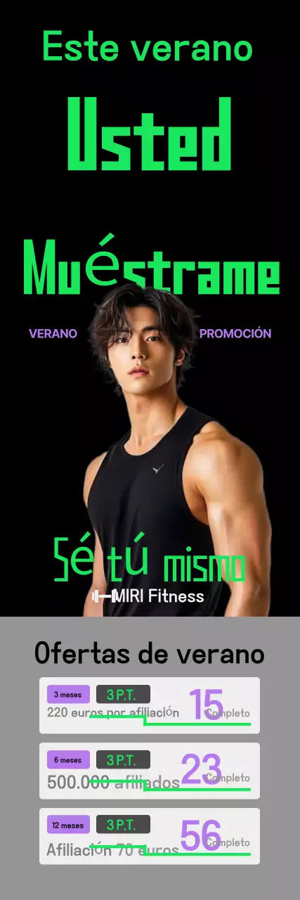 Promoción de fitness moderna negra