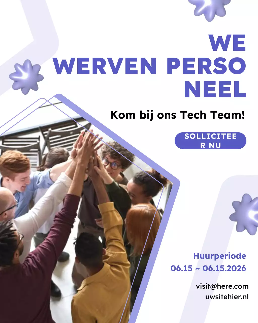 blauwe moderne tech werving