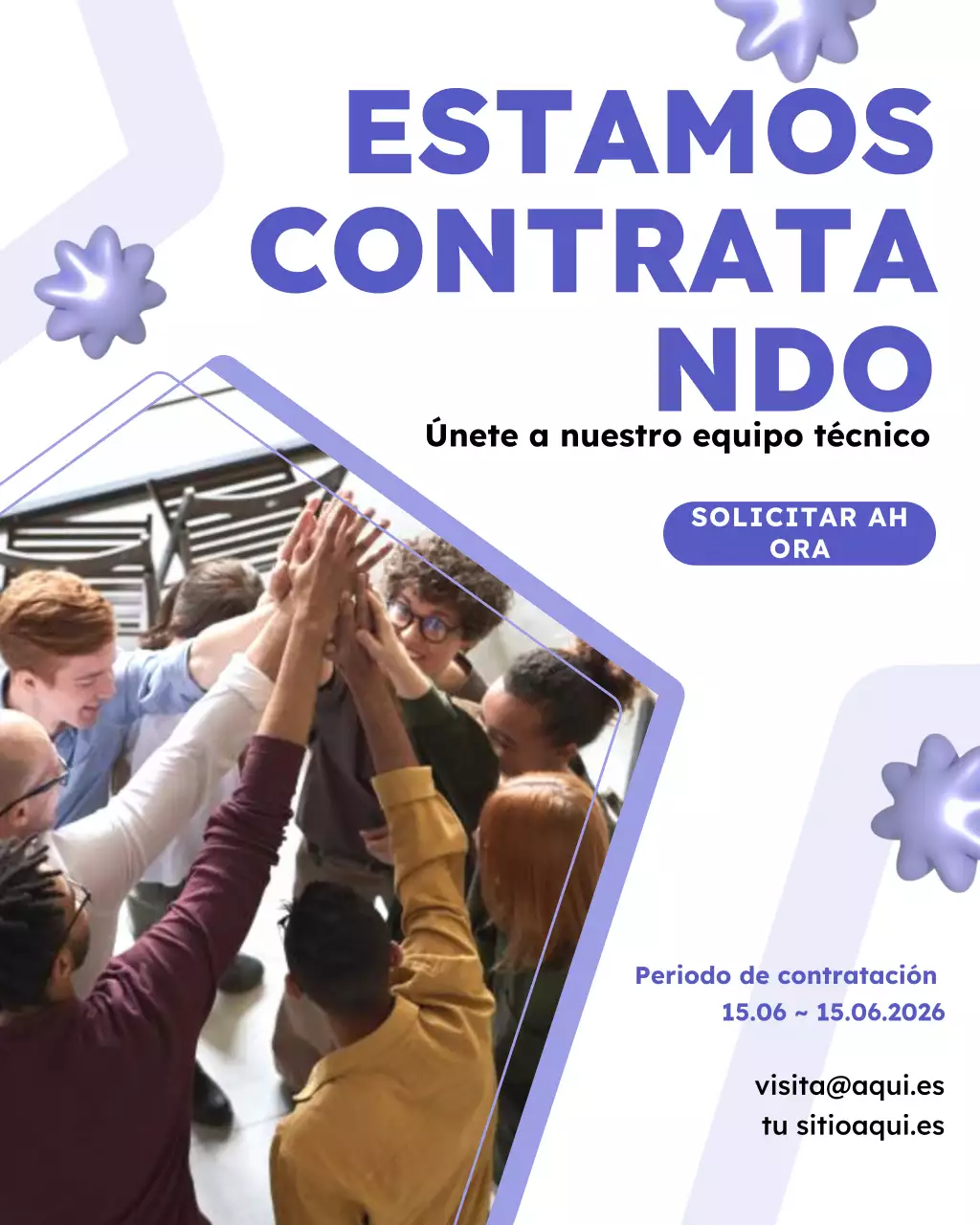 Reclutamiento de tecnología moderna azul