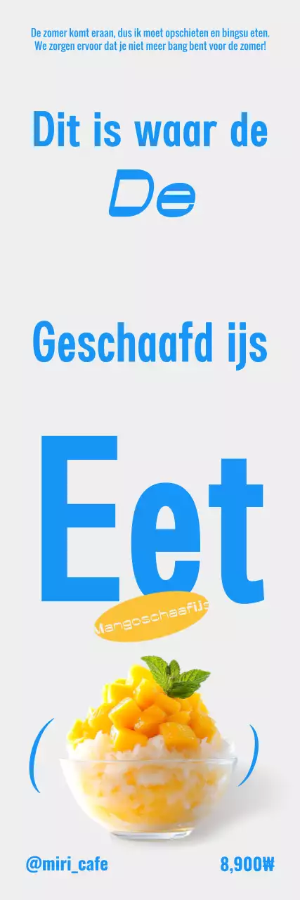 Advertentie voor Blue Clean Dessert