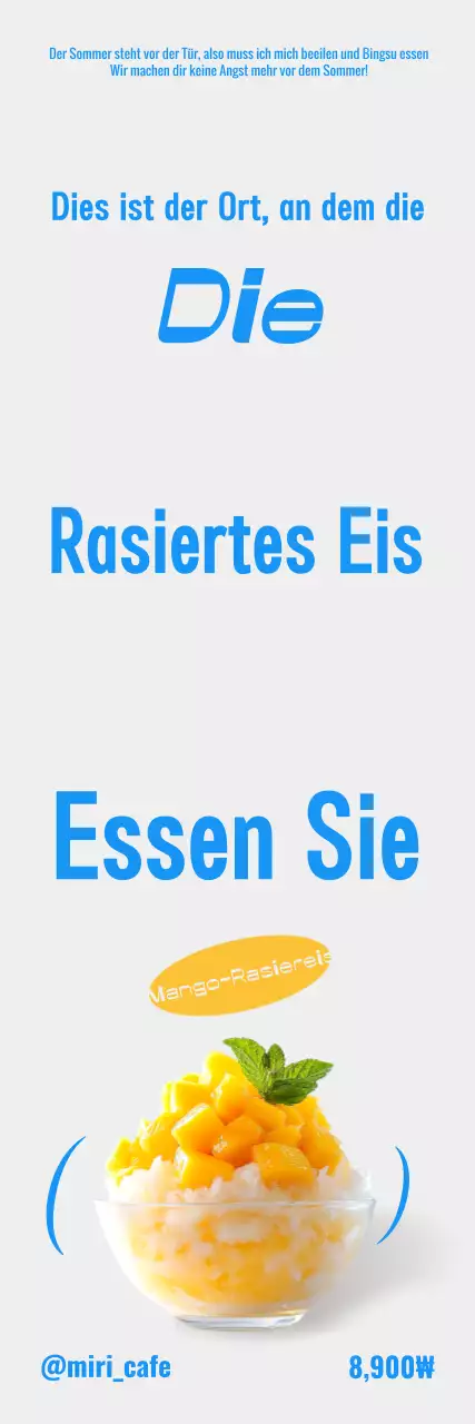 Blue Clean Dessert Werbung