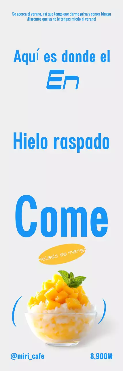 Anuncio de postre Blue Clean