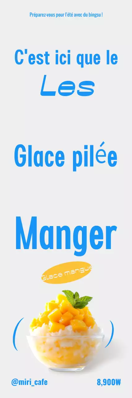 Publicité pour Blue Clean Dessert