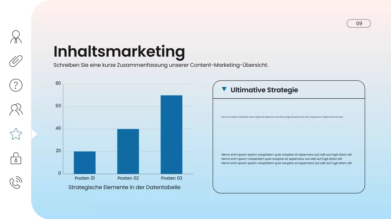 blaue moderne digitale Marketingpräsentation