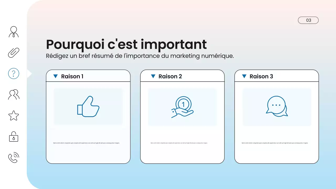 présentation marketing numérique moderne bleue