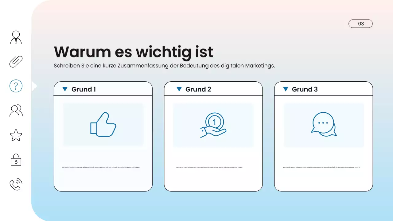 blaue moderne digitale Marketingpräsentation