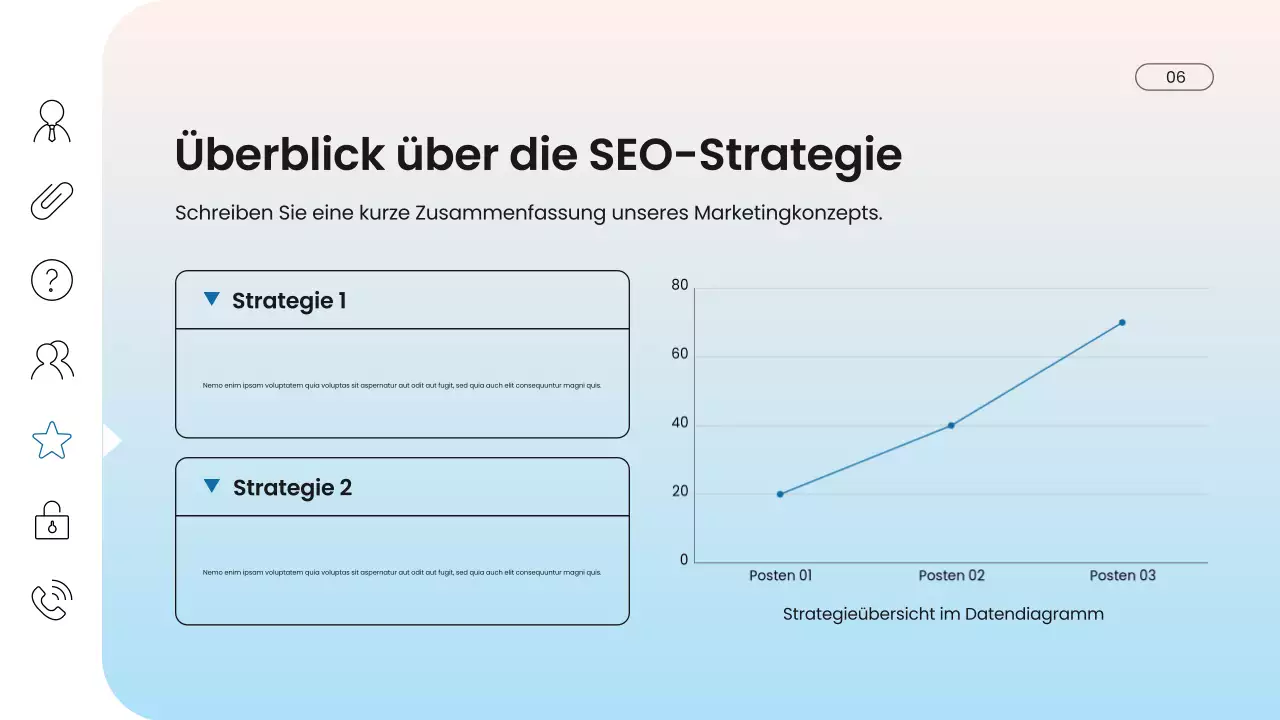 blaue moderne digitale Marketingpräsentation