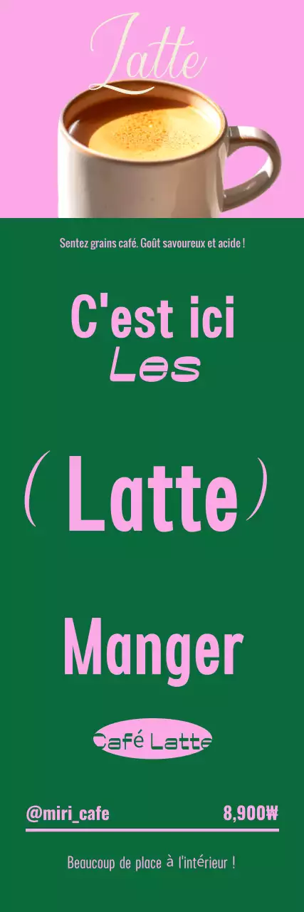 Publicité du Pink Modern Cafe