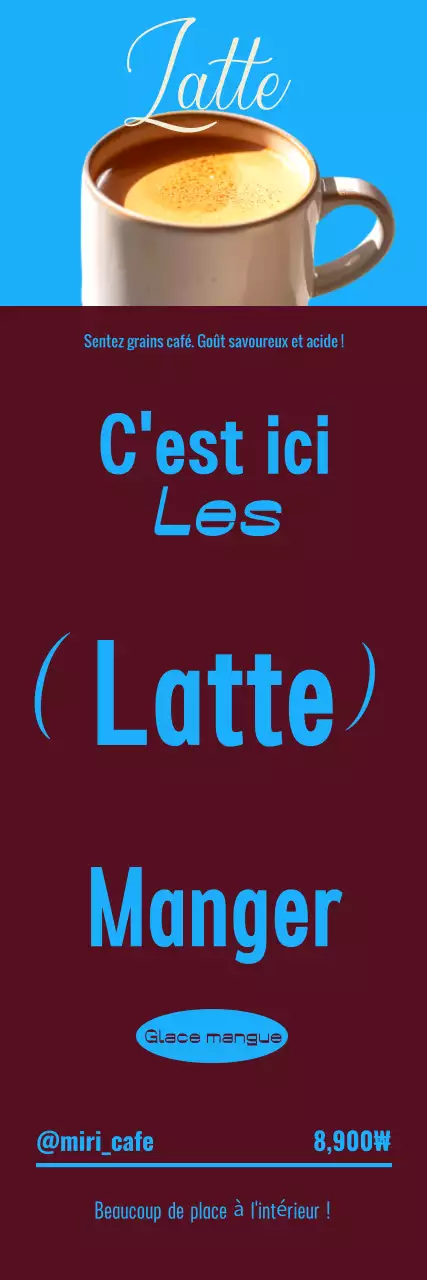 Publicité du Pink Modern Cafe