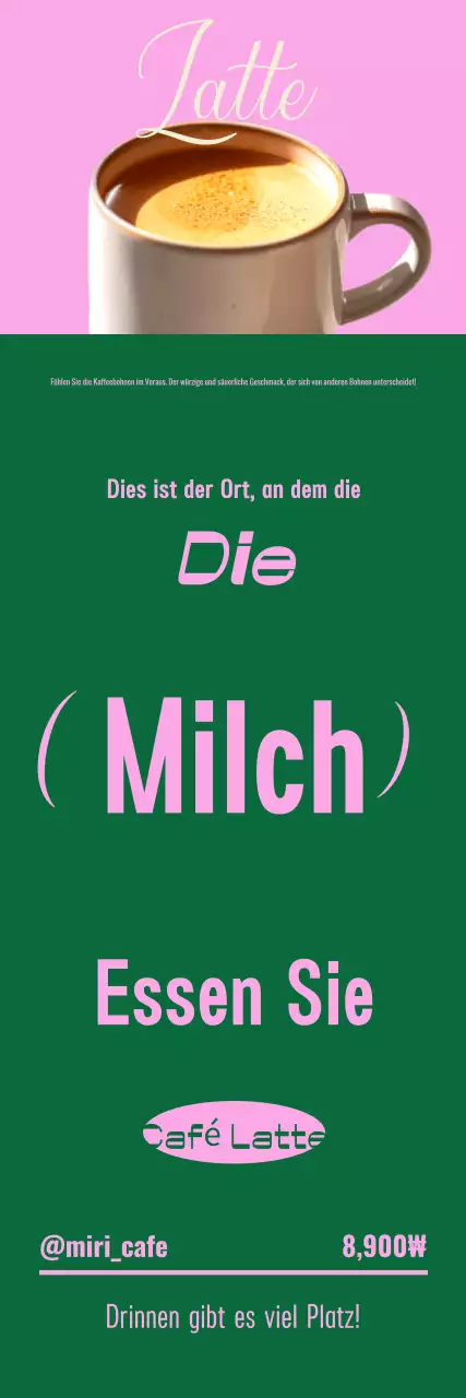 Pink Modern Cafe Werbung