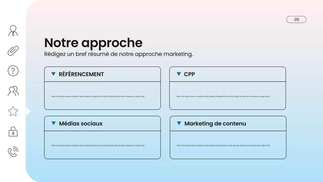 présentation marketing numérique moderne bleue