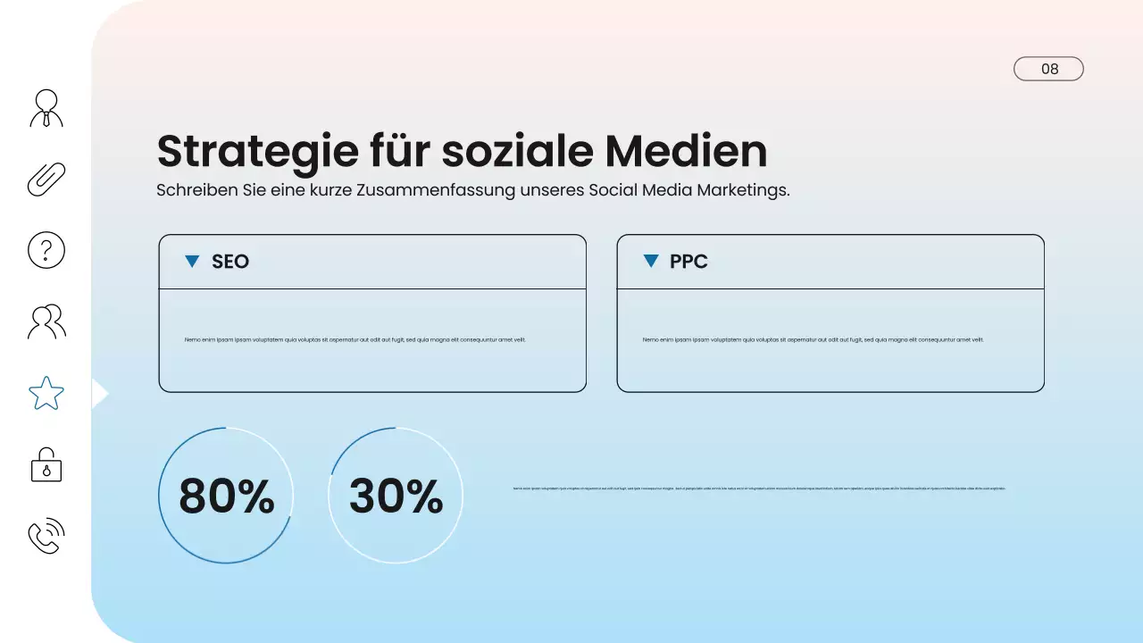 blaue moderne digitale Marketingpräsentation