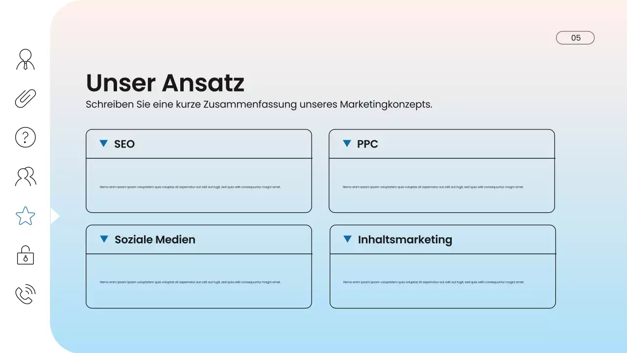 blaue moderne digitale Marketingpräsentation