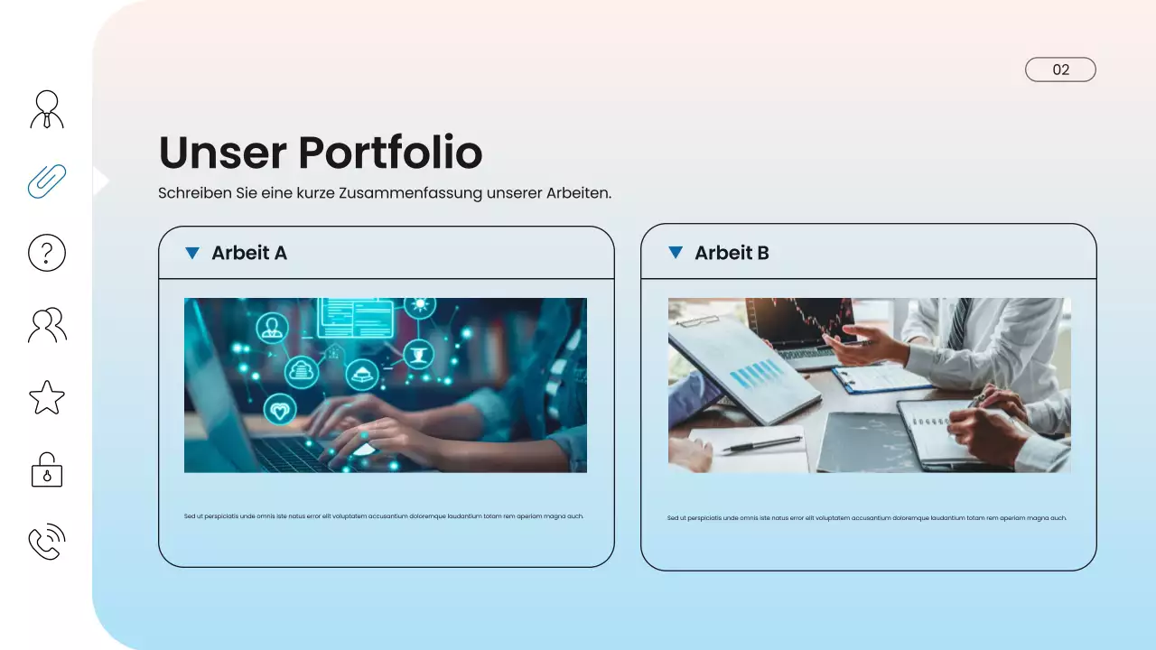 blaue moderne digitale Marketingpräsentation