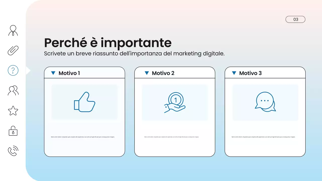 presentazione di marketing digitale moderno blu