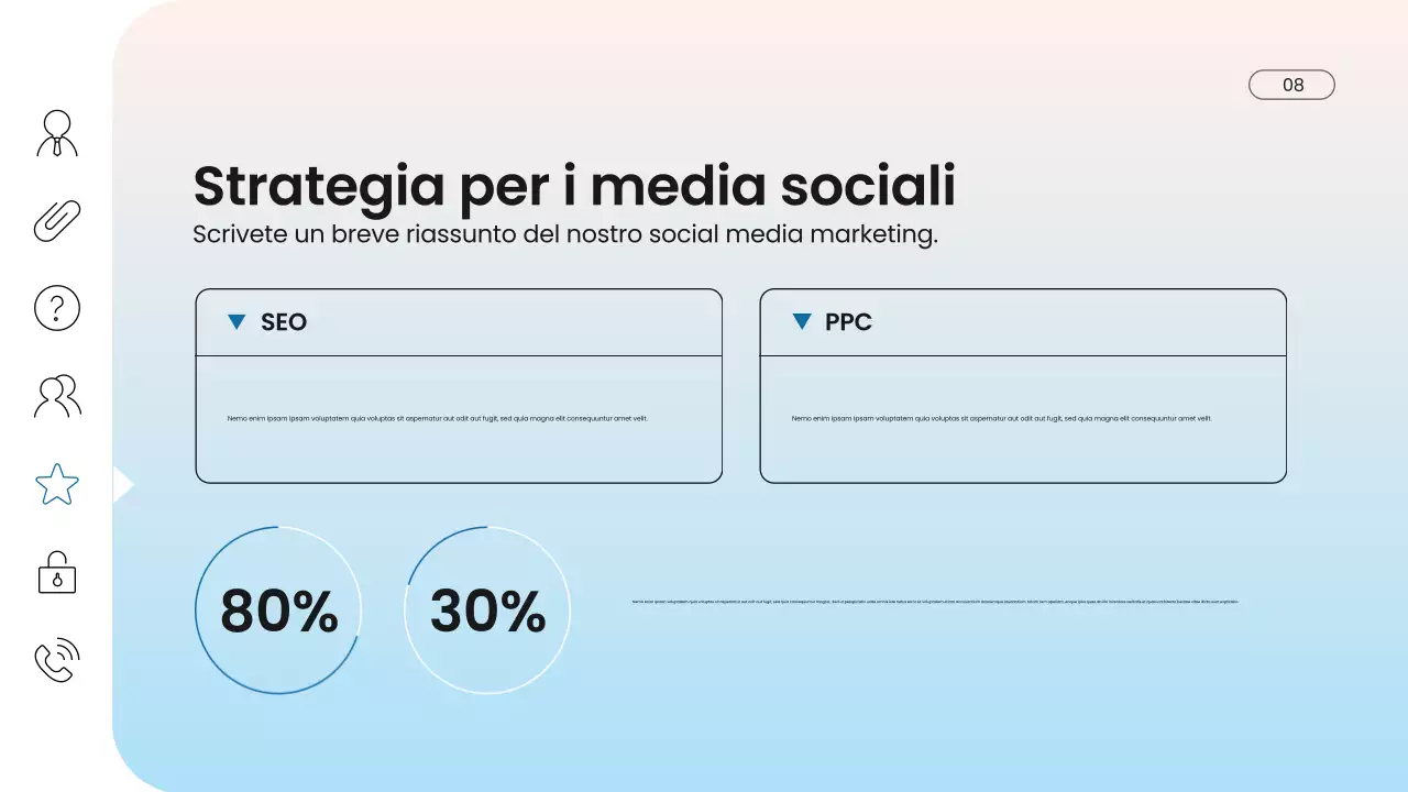 presentazione di marketing digitale moderno blu