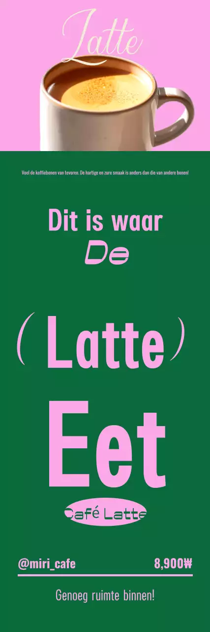 Roze moderne café-advertentie