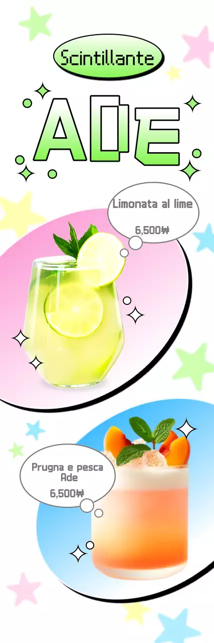 Promozione del menu Green Pop Aid