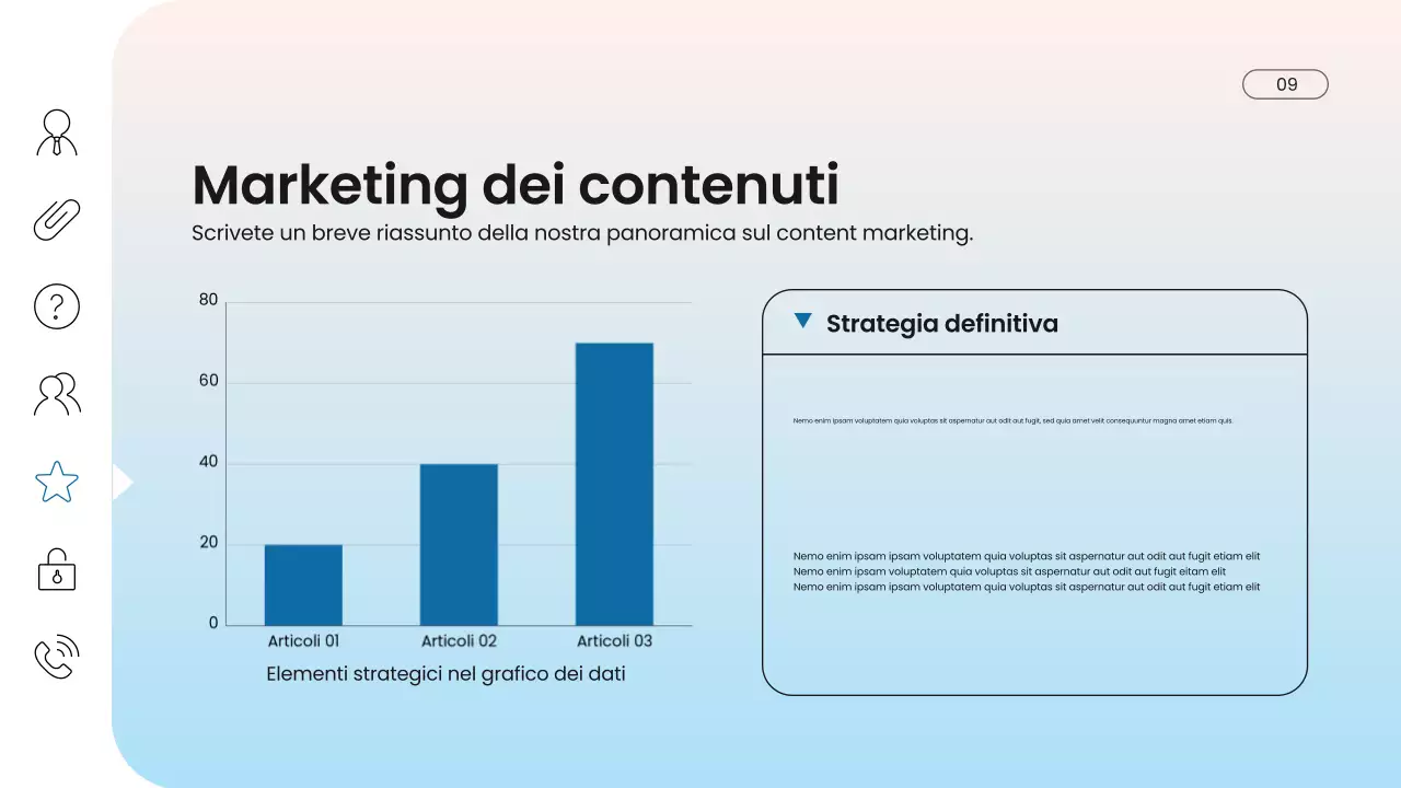 presentazione di marketing digitale moderno blu