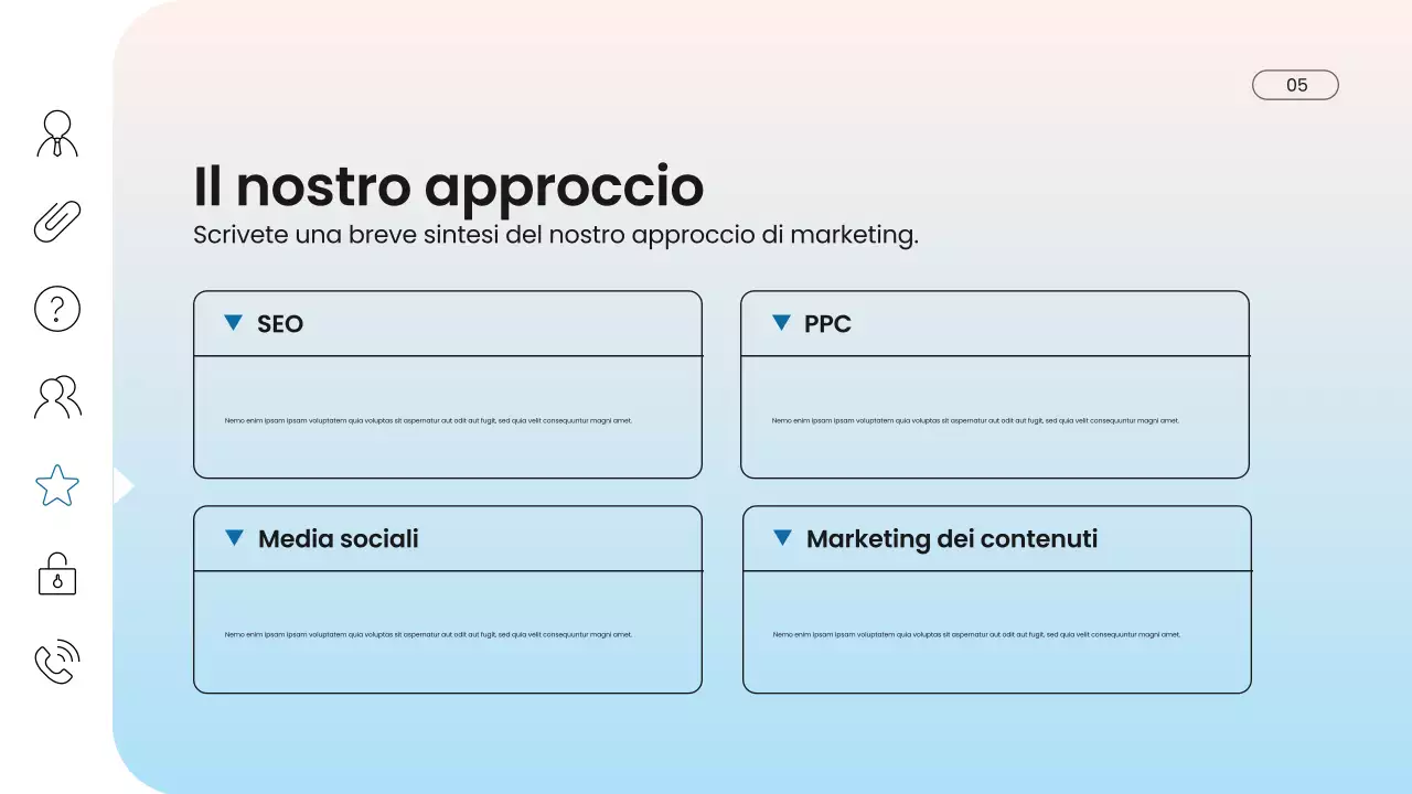 presentazione di marketing digitale moderno blu