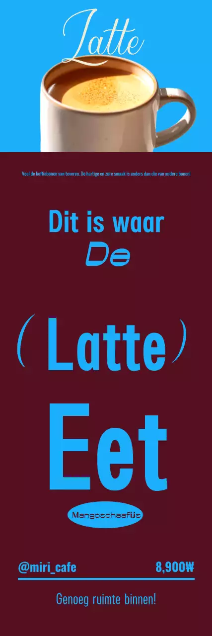 Roze moderne café-advertentie