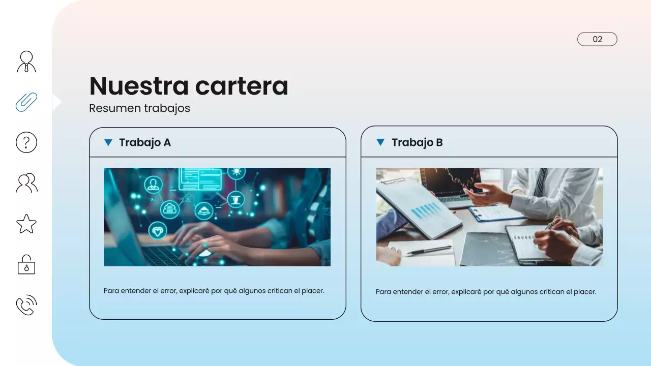 Presentación de marketing digital moderna en azul