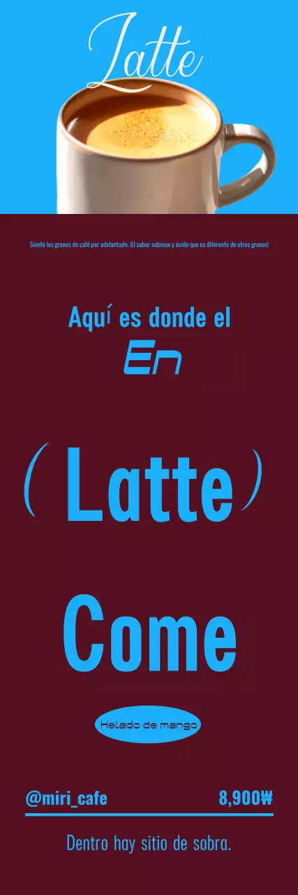 Anuncio de cafetería moderna rosa