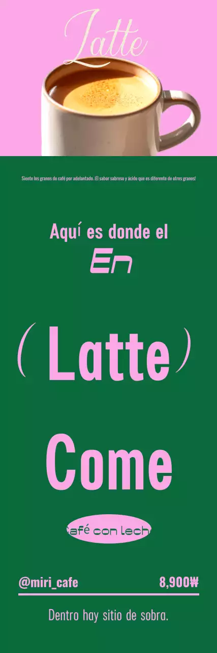 Anuncio de cafetería moderna rosa