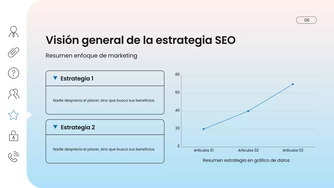 Presentación de marketing digital moderna en azul