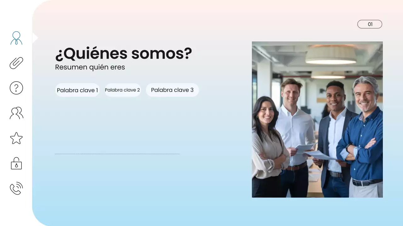 Presentación de marketing digital moderna en azul