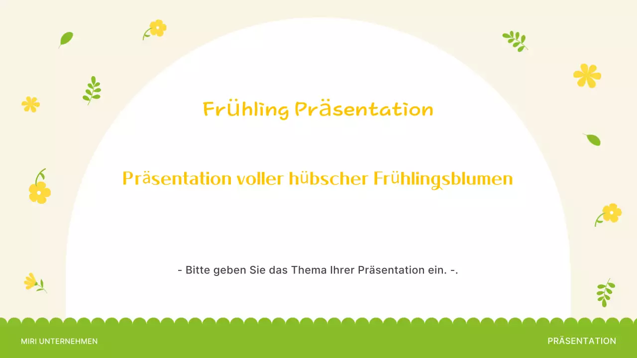 Einführung in die schönen Frühlingsblumen in Gelb und Limettengrün