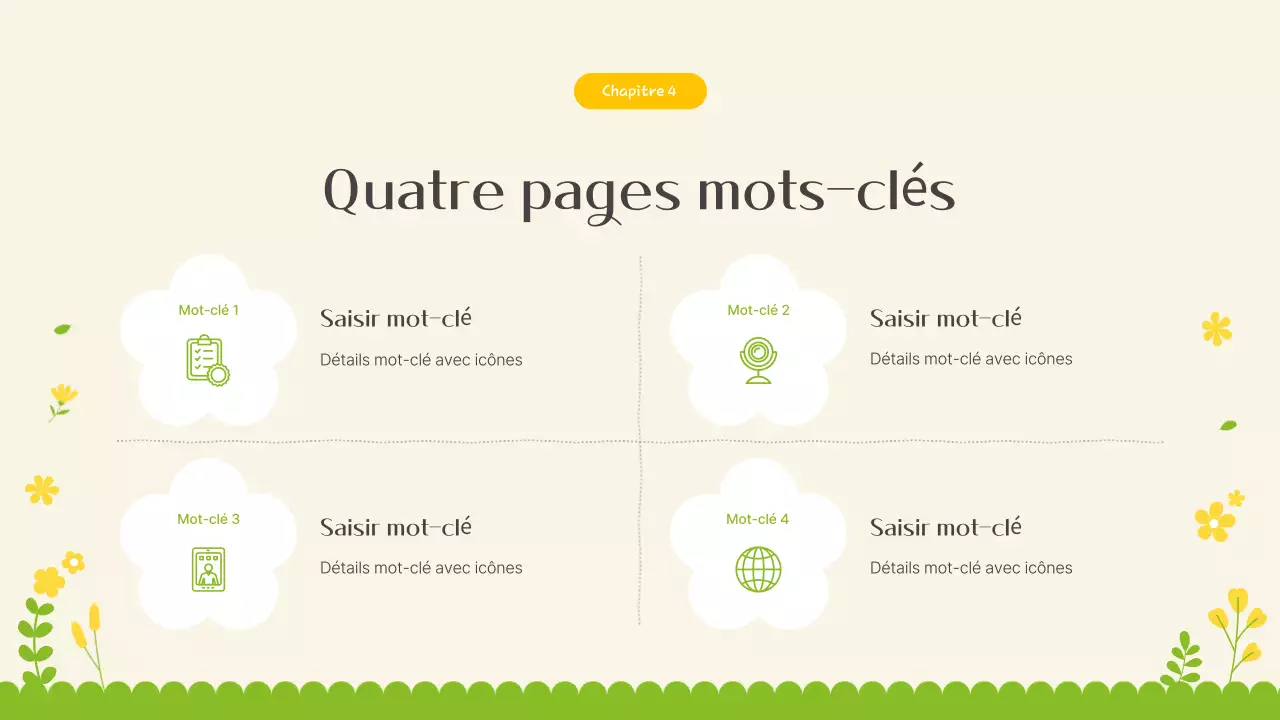 Introduction aux jolies fleurs printanières en jaune et vert citron