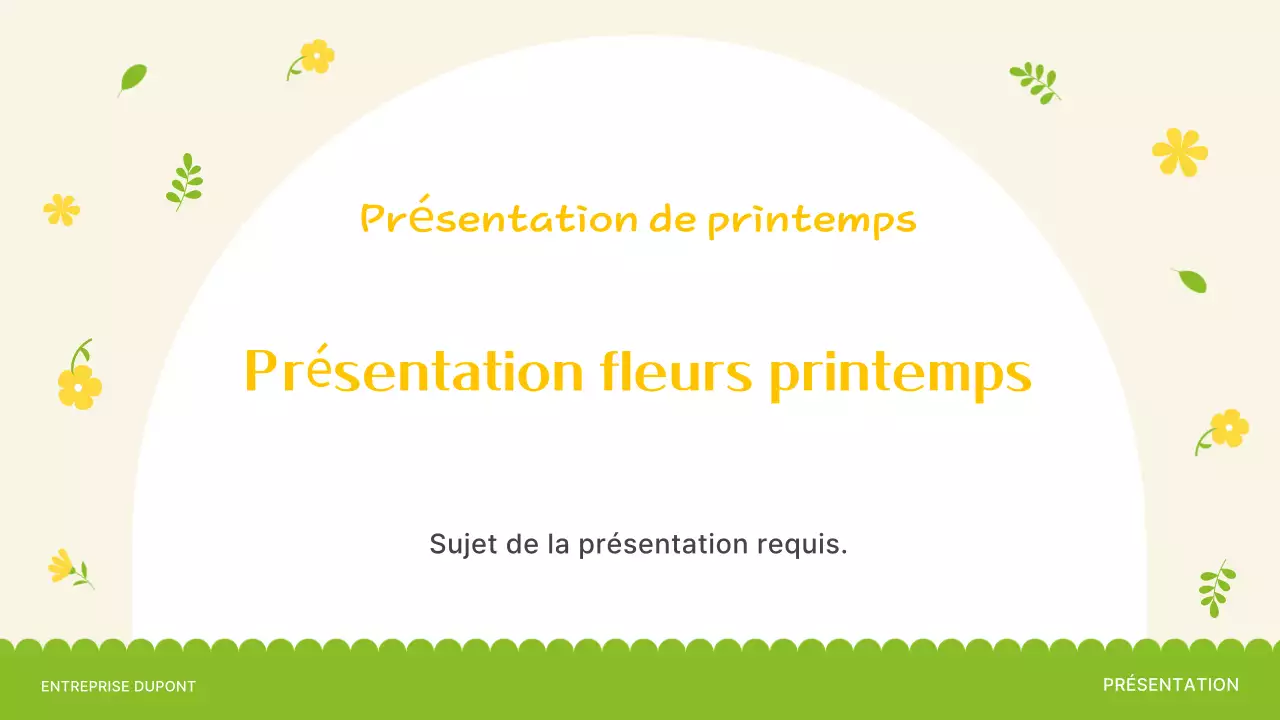 Introduction aux jolies fleurs printanières en jaune et vert citron