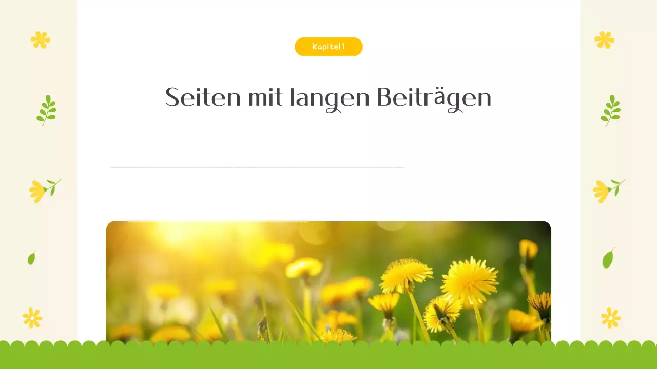 Einführung in die schönen Frühlingsblumen in Gelb und Limettengrün
