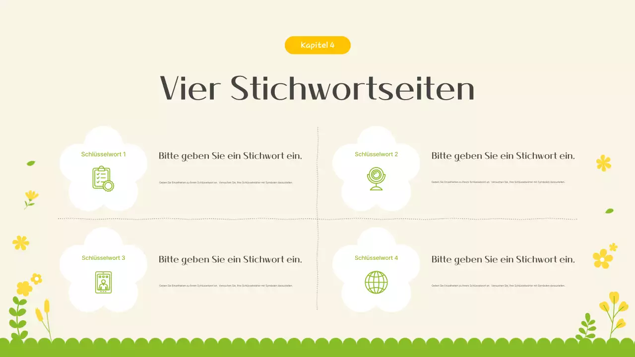 Einführung in die schönen Frühlingsblumen in Gelb und Limettengrün